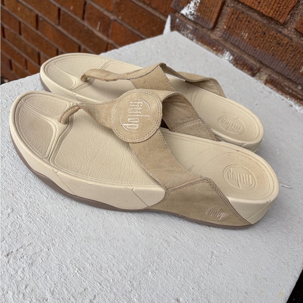 FitFlop Tan Slide Sandals